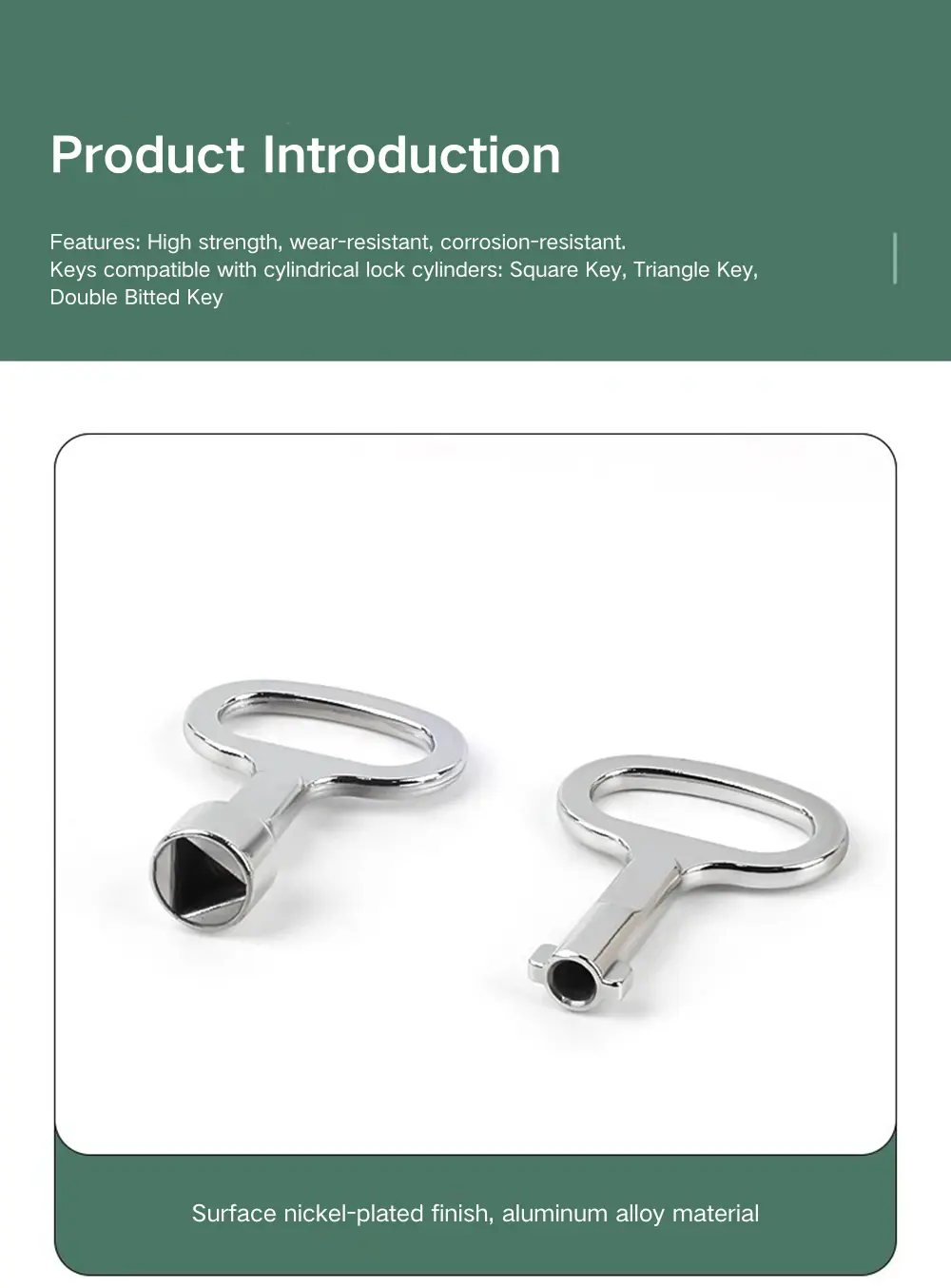 Stainless Steel Double Bit Key