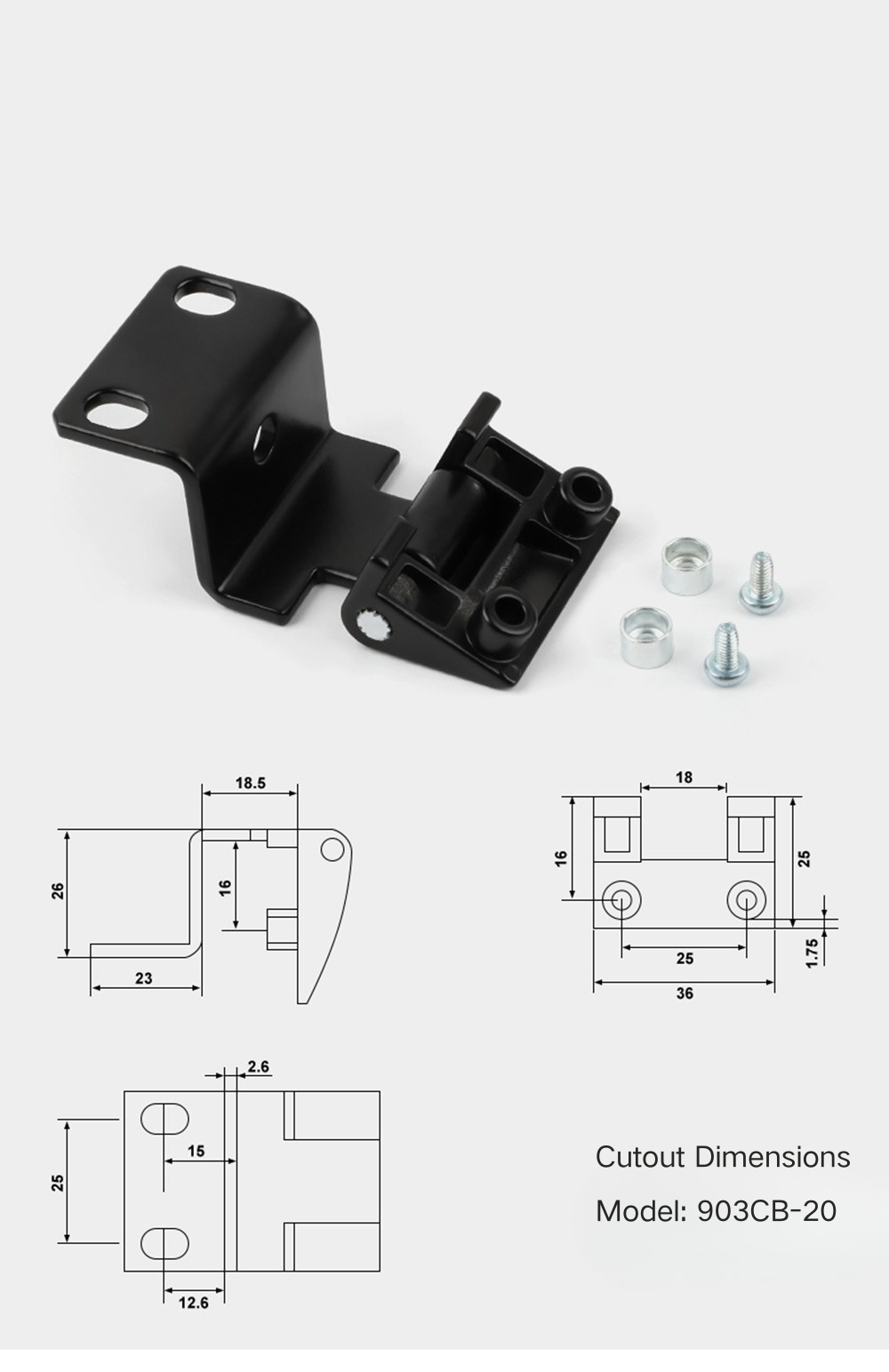 Power Cabinet Doors Side-Mount Bend Hinge